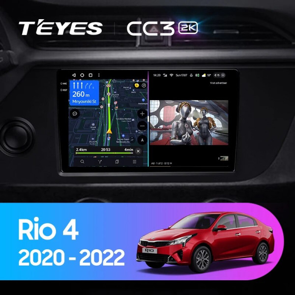 Teyes CC3 2K Kia Rio 4 IV FB 2020-2022 9" Штатная магнитола