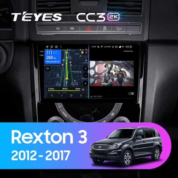 Teyes CC3 2K SsangYong Rexton Y290 III 3 2012-2017 9" Штатна магнітола