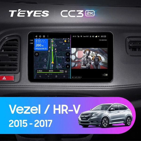 Teyes CC3 2K Honda HR-V, Vezel 2015-2018 9" Штатна магнітола