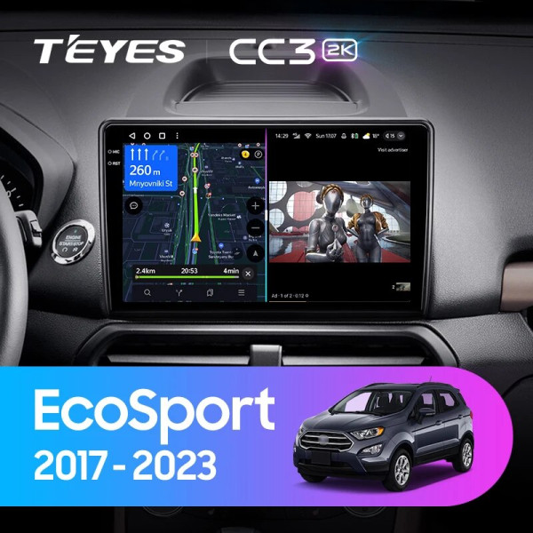 Teyes CC3 2K Ford EcoSport 2017-2023 10" Штатная магнитола