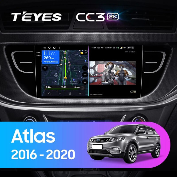 Teyes CC3 2K Geely Atlas NL-3 2016-2020 9" Штатная магнитола
