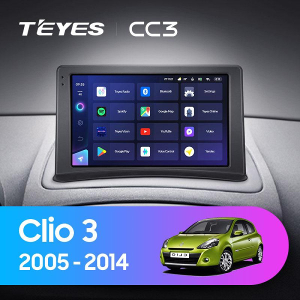 Teyes CC3 Renault Clio 3 (0 Din) 2005-2014 9" Штатна магнітола