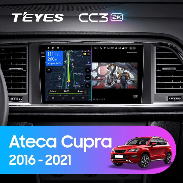Teyes CC3 2K Seat Ateca Cupra 2016-2021 9" Штатна магнітола