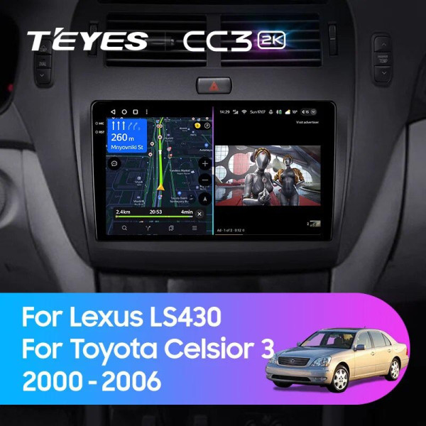 Teyes CC3 2K Lexus LS430 XF30 LS 430 For Toyota Celsior XF30 (F1) 2000-2006 9" Штатная магнитола