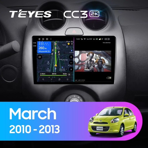 Teyes CC3 2K Nissan March/Micra K13 2010-2013 9" Штатная магнитола