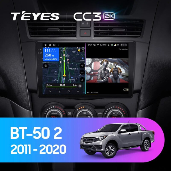 Teyes CC3 2K Mazda BT-50 BT50 2 2011-2020 9" Штатная магнитола