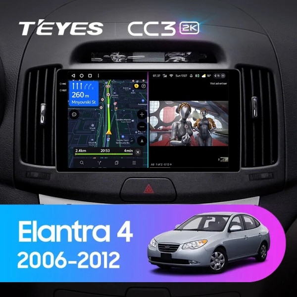 Teyes CC3 2K Hyundai Elantra 4 HD 2006-2012 9" Штатна магнітола