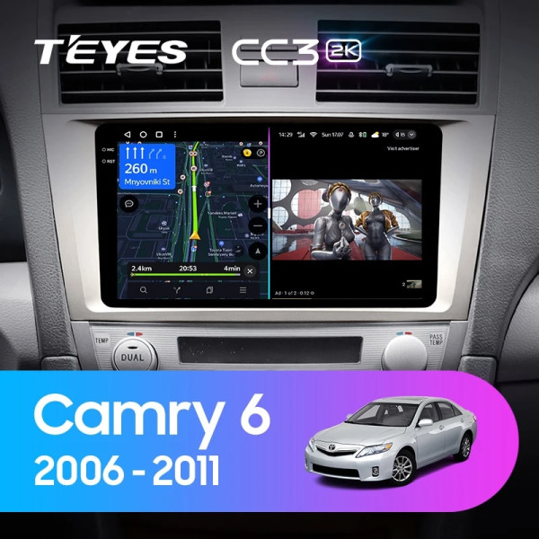 Teyes CC3 2K Toyota Camry 6 XV 40 50 2006-2011 Штатна магнітола
