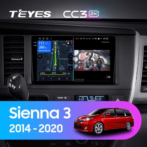 Teyes CC3 2K Toyota Sienna 3 XL30 2014 - 2020 9" Штатна магнітола Teyes CC3 2K Toyota Sienna 3 XL30 2014 - 2020 9" Штатна магнітола