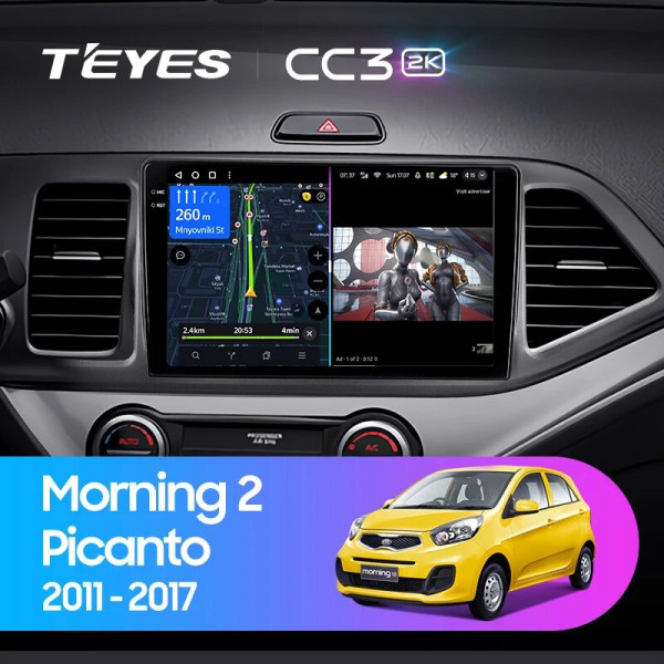 Teyes CC3 2K Kia Morning 2 picanto 2011 - 2017 9" Штатная магнитола