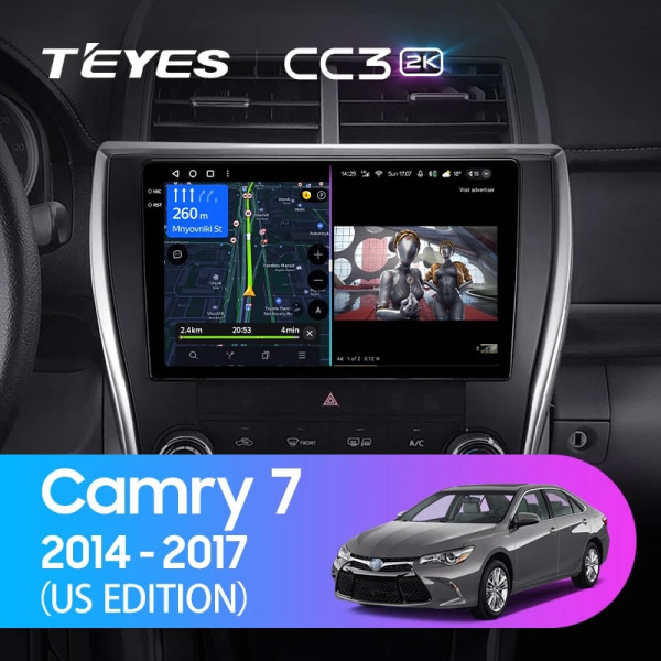 Teyes CC3 2K Toyota Camry 7 XV 50 55 North America 2014-2017 10" Штатна магнітола