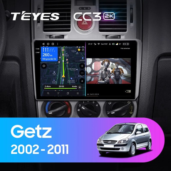 Teyes CC3 2K Hyundai Getz 1 2002-2011 9" Штатна магнітола