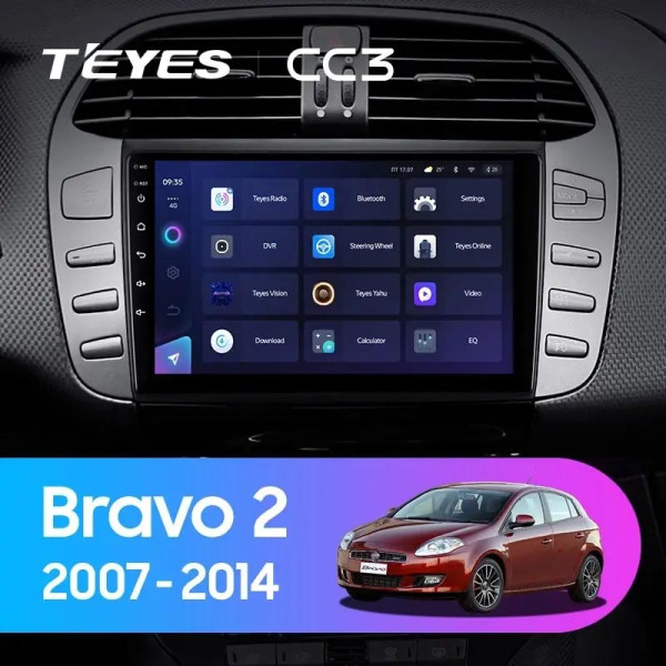 Teyes CC3 Fiat Bravo 198 2 II 2007-2014 9" Штатна магнітола