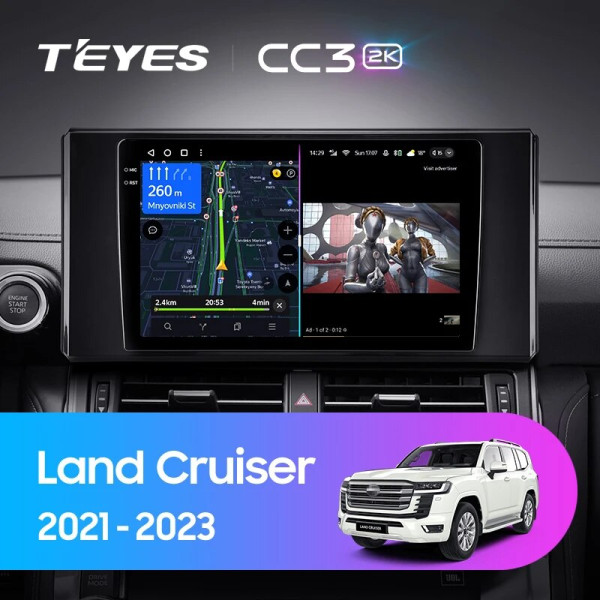 Teyes CC3 2K Toyota Land Cruiser J300 300 2021-2023 9" Штатна магнітола