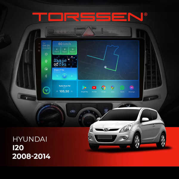 Штатна магнітола Torssen 2K Hyundai I20 08-14  F106128 4G Carplay DSP