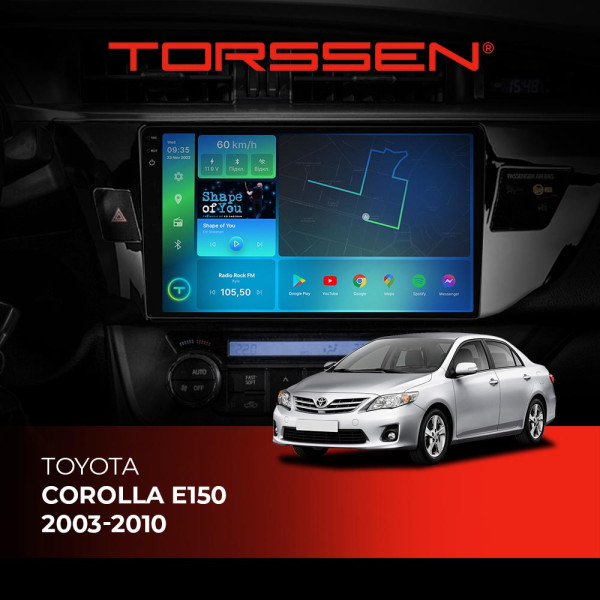 Штатна магнітола Torssen 2K Toyota Corolla E150  2003-2010 F9232 4G Carplay DSP