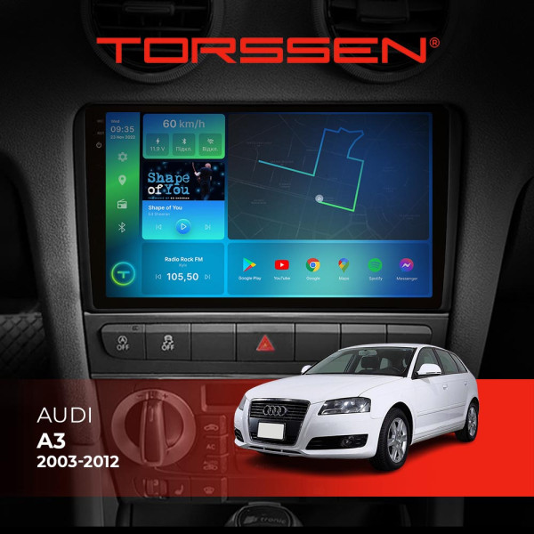 Штатна магнітола Torssen 2K Audi A3 03-12 FL9 4+64Gb 4G Carplay DSP