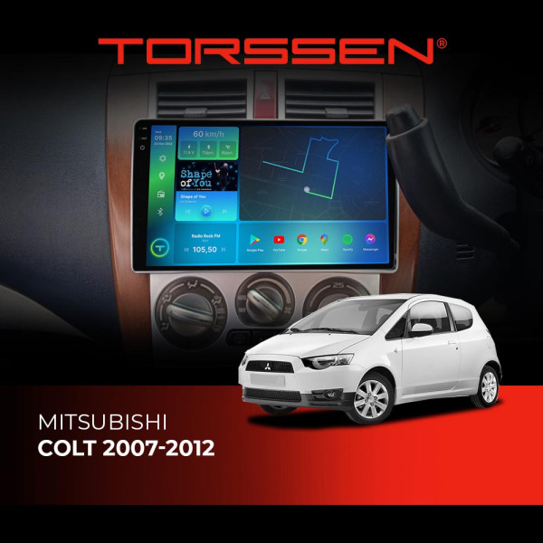 Штатна магнітола 2K Torssen Mitsubishi Colt 2007-2012 FL9 4+64Gb 4G Carplay DSP