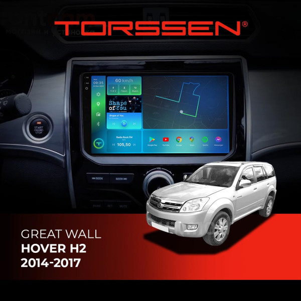 Штатна магнітола Torssen 2K Great Wall Hover H2 2014-2017 FL9 4+64Gb 4G Carplay DSP