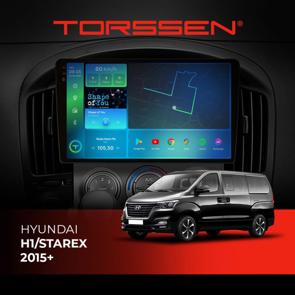 Штатна магнітола Torssen 2K Hyundai H1/Starex 2015+ FL9 4+64Gb 4G Carplay DSP