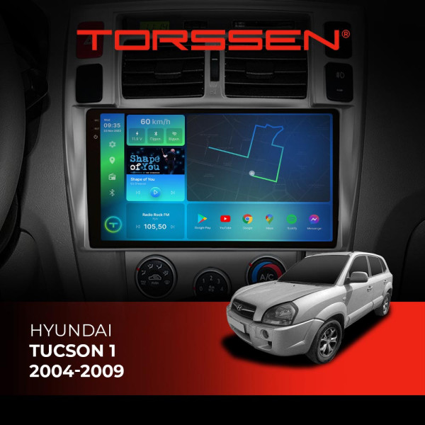Штатна магнітола Torssen 2K Hyundai Tucson 1 04-09 FL10 4+64Gb 4G Carplay DSP