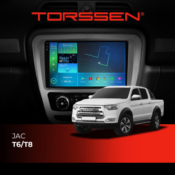 Штатна магнітола Torssen 2K JAC T6/T8 FL10 4+64Gb 4G Carplay DSP