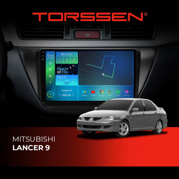 Штатная магнитола Torssen 2K Mitsubishi Lancer 9 FL9 4+64Gb 4G Carplay DSP