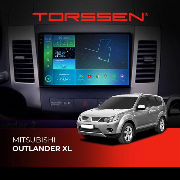 Штатная магнитола Torssen 2K Mitsubishi Outlander XL FL9 4+64Gb 4G Carplay DSP