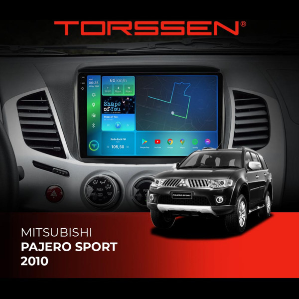 Штатная магнитола Torssen 2K Mitsubishi Pajero sport 2010 FL9 4+64Gb 4G Carplay DSP