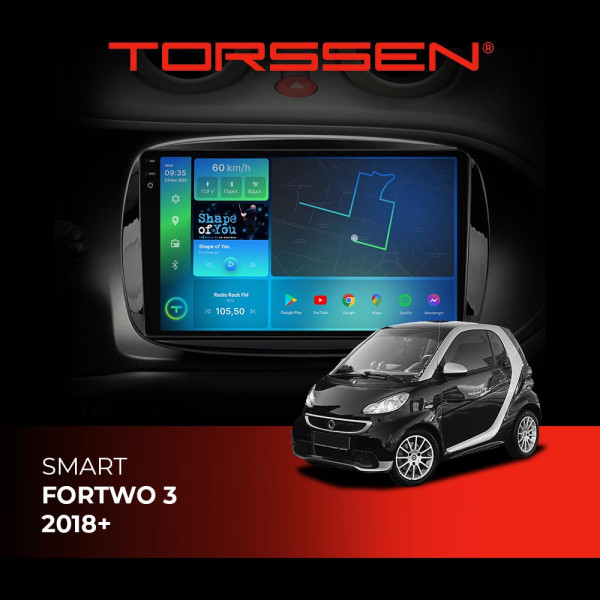 Штатна магнітола Torssen 2K Smart ForTwo 3 18+ FL9 4+64Gb 4G Carplay DSP Штатна магнітола Torssen 2K Smart ForTwo 3 18+ FL9 4+64Gb 4G Carplay DSP