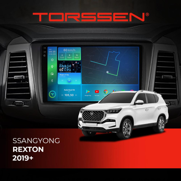 Штатна магнітола Torssen 2K SsangYong Rexton 19+ FL10 4+64Gb 4G Carplay DSP
