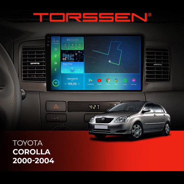 Штатна магнітола Torssen 2K Toyota Corolla 2000-2004 FL9 4+64Gb 4G Carplay DSP