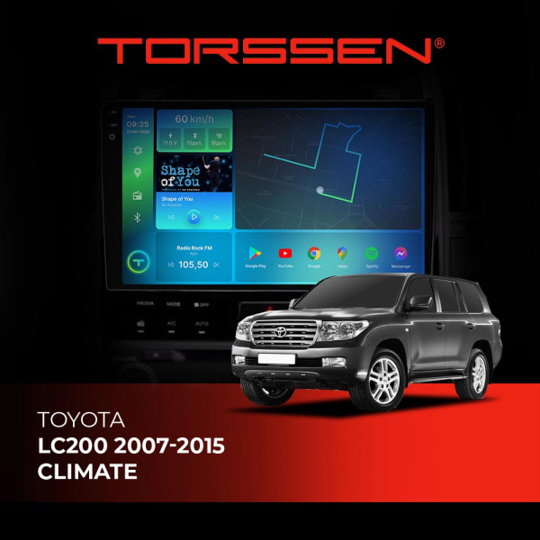 Штатна магнітола Torssen 2K Toyota LC200 2007-2015 climate FL10 4+64Gb 4G Carplay DSP