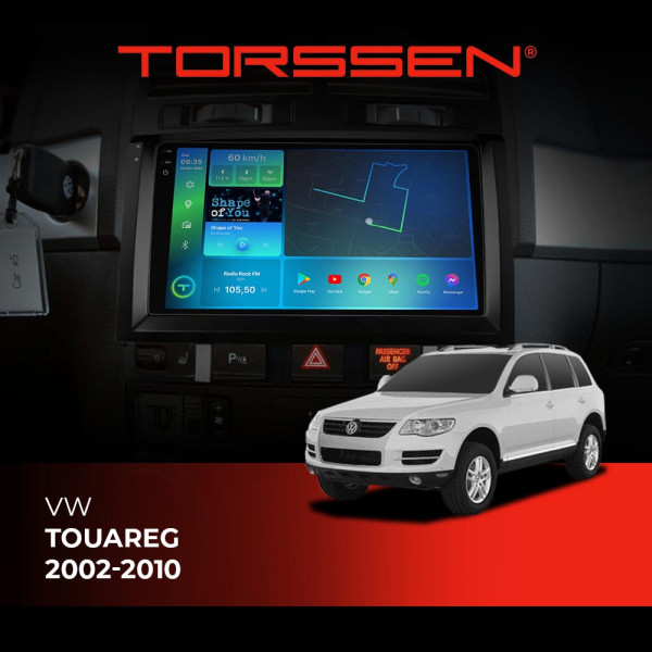 Штатна магнітола Torssen 2K VW Touareg 2002-2010 FL9 4+64Gb 4G Carplay DSP з кнопками