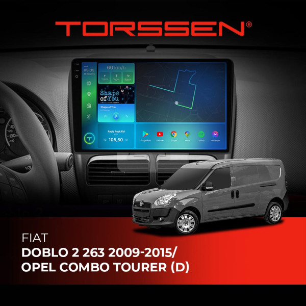 Штатна магнітола Torssen 2K Fiat Doblo 2 263 09-15/Opel Combo Tourer (D) F98256 4G Carplay DSP