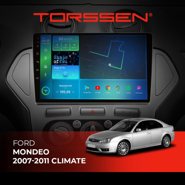 Штатна магнітола Torssen 2K Ford Mondeo 07-11 climate F108256 4G Carplay DSP