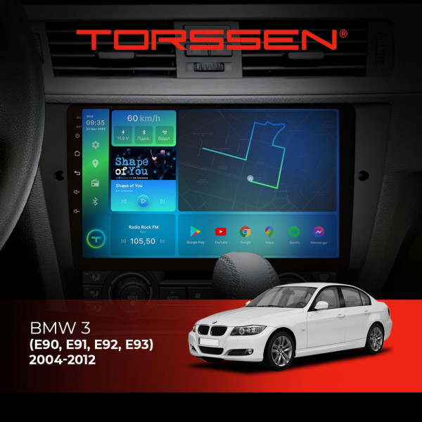 Штатна магнітола Torssen BMW 3 (E90, E91, E92, E93) 04-12 FL9 4+64Gb 4G Carplay DSP Штатна магнітола Torssen BMW 3 (E90, E91, E92, E93) 04-12 FL9 4+64Gb 4G Carplay DSP