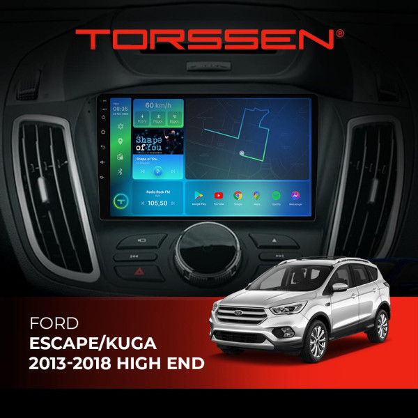 Штатна магнітола Torssen Ford Escape/Kuga 13-18 HIGH END FL9 4+64Gb 4G Carplay DSP Штатна магнітола Torssen Ford Escape/Kuga 13-18 HIGH END FL9 4+64Gb 4G Carplay DSP