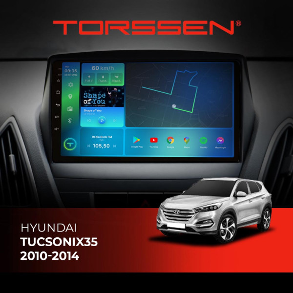 Штатна магнітола Torssen Hyundai Tucson/IX35 2010-2014  FL9 4+64Gb 4G Carplay DSP