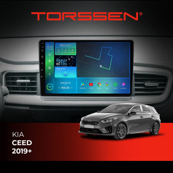 Штатна магнітола Torssen Kia Ceed 2019+ FL10 4+64Gb 4G Carplay DSP