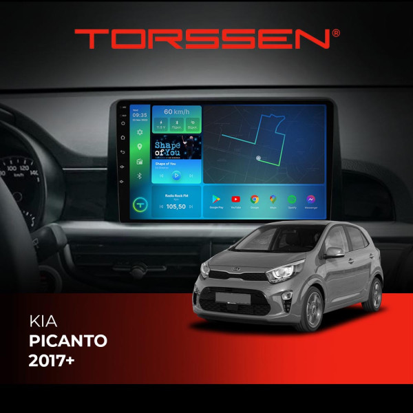 Штатна магнітола Torssen Kia Picanto 2017+ FL9 4+64Gb 4G Carplay DSP