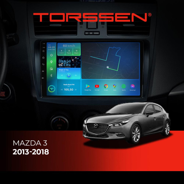 Штатная магнитола Torssen Mazda 3 13-18 FL9 4+64Gb 4G Carplay DSP