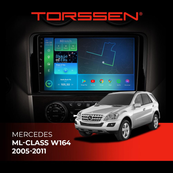 Штатная магнитола Torssen Mercedes ML-class W164 2005-2011 FL9 4+64Gb 4G Carplay DSP