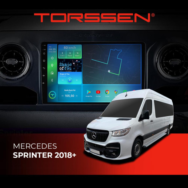 Штатная магнитола Torssen Mercedes Sprinter 2018+ FL10 4+64Gb 4G Carplay DSP