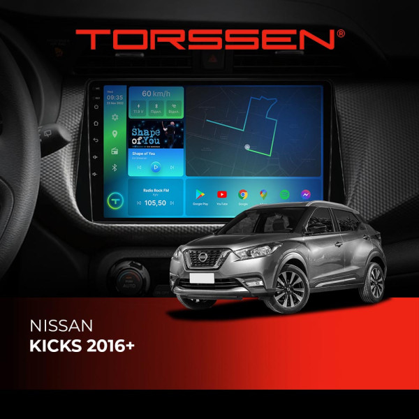 Штатная магнитола Torssen Nissan Kicks 2016+ FL10 4+64Gb 4G Carplay DSP
