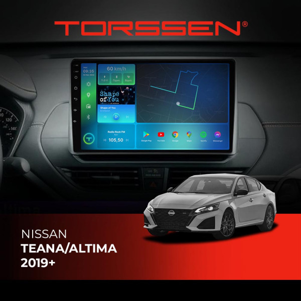 Штатна магнітола Torssen Nissan Teana/Altima 19+  FL10 4+64Gb 4G Carplay DSP