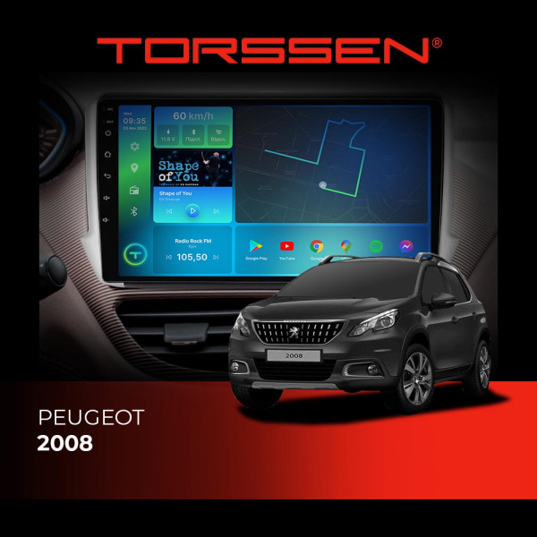 Штатная магнитола Torssen Peugeot 2008 FL10 4+64Gb 4G Carplay DSP