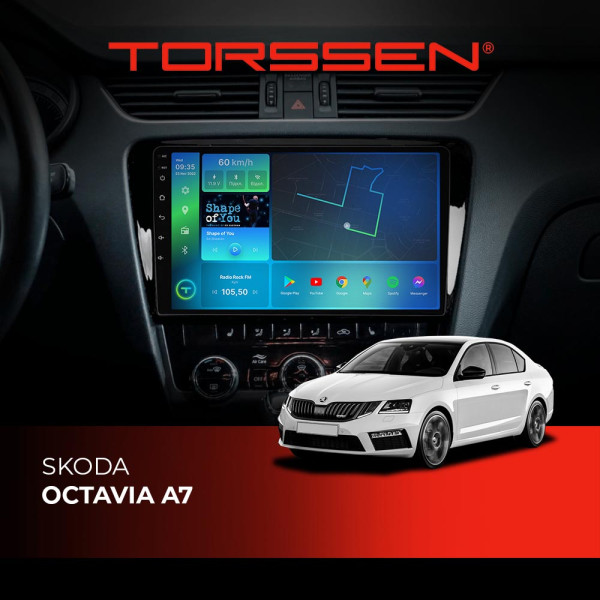 Штатная магнитола Torssen Skoda Octavia A7 FL10 4+64Gb 4G Carplay DSP