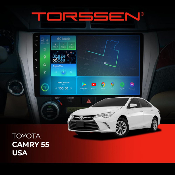 Штатная магнитола Torssen Toyota Camry 55 USA FL10 4+64Gb 4G Carplay DSP