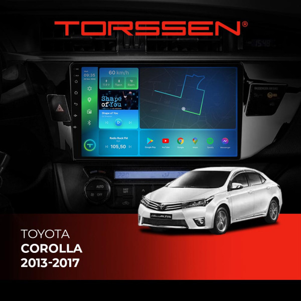 Штатная магнитола Torssen Toyota Corolla 2013-2017 FL10 4+64Gb 4G Carplay DSP